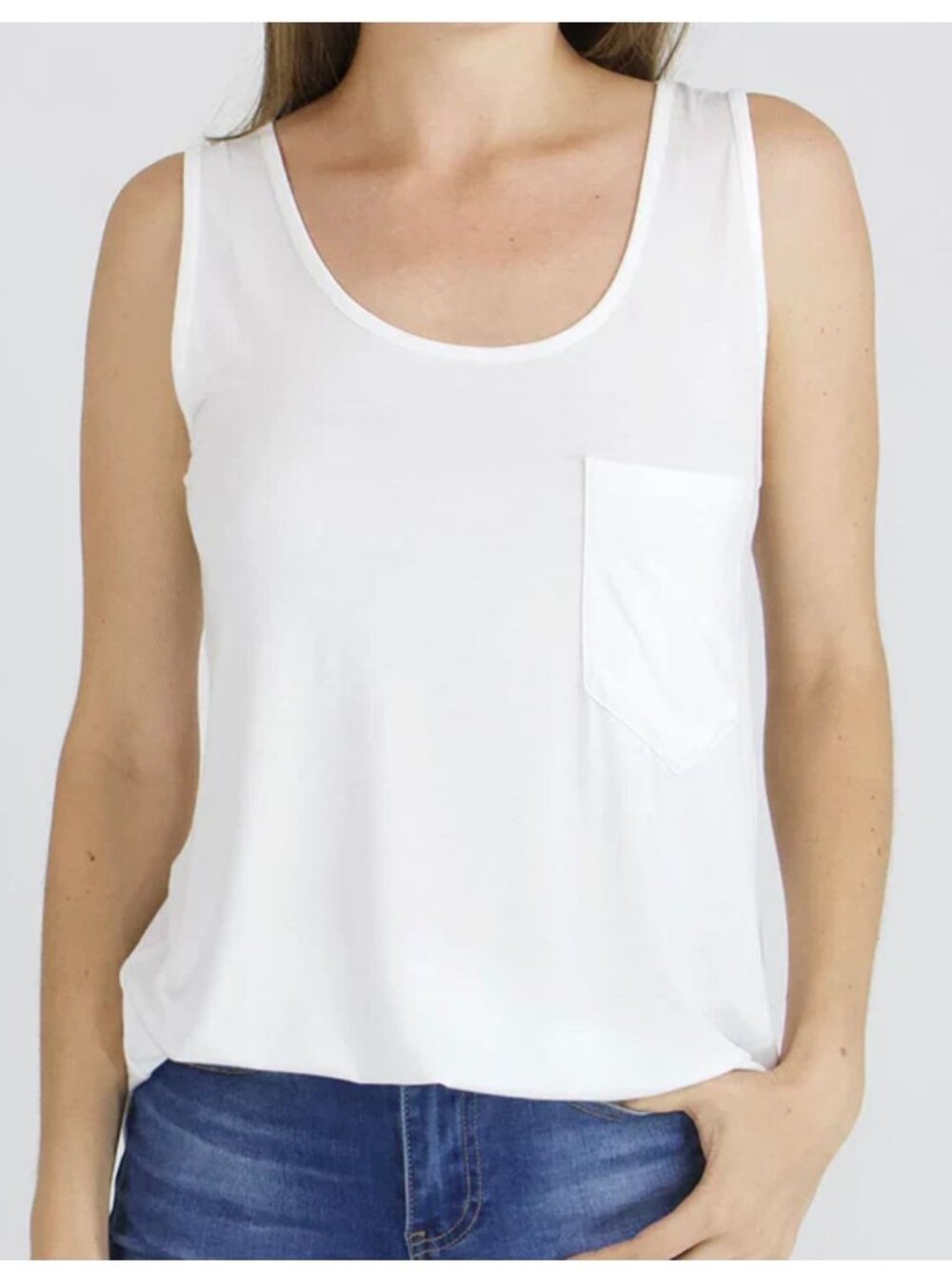 Madewell Whisper Cotton Size Small White Tank Tee Shirt